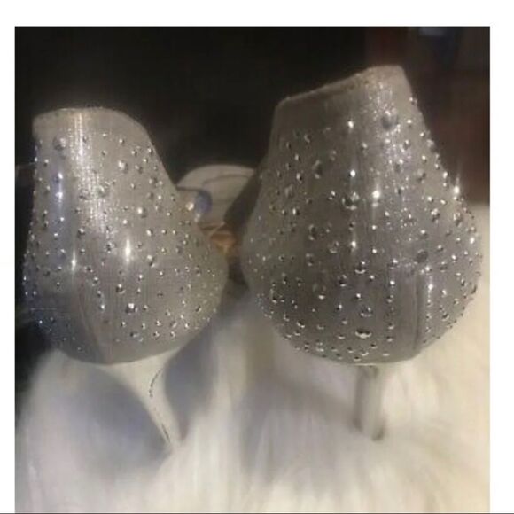 ALFANI PYRRA JEWELED ANKLE STRAP PLATINO EVENING SANDALS HEELS Womens Shoes 8.5 - Picture 7 of 7